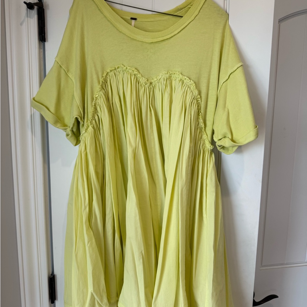 Free People catalina Lime Green Short Sleeve Dress